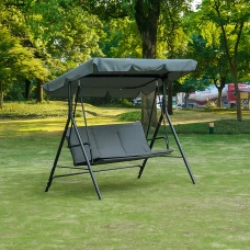 Водонепроникна гойдалка з подушками на 3 особи LEOBRO Сіра