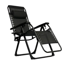 Розкладне крісло шезлонг LEOBRO Zero Gravity Premium Black (LB-ZGC-G2-BLK)