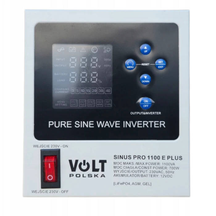 Комплект Volt Polska SINUS PRO 1100 PLUS 12/230V 700/1100 + Акумулятор AGM 12V 100 Ah