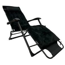 Розкладне крісло ліжко з оксамитовим матрацом LEOBRO Black (LB-FCB-G4-BLK)