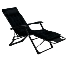 Розкладне крісло ліжко з оксамитовим матрацом LEOBRO Black (LB-FCB-G4-BLK)