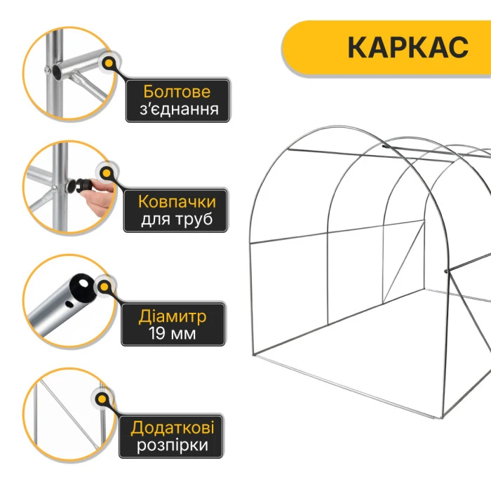 Садова теплиця парник LEOBRO Garden 6м2 White MultiDoor (LB-G111-WHT)