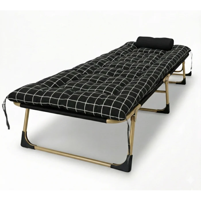 Розкладне ліжко (розкладачка) з оксамитовим матрацом і подушкою LEOBRO (LB-FB-B3-PAT)