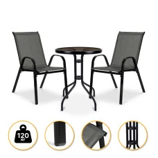 Комплект садових меблів LEOBRO Comfort 2 крісла + круглий столик (LB-1052)