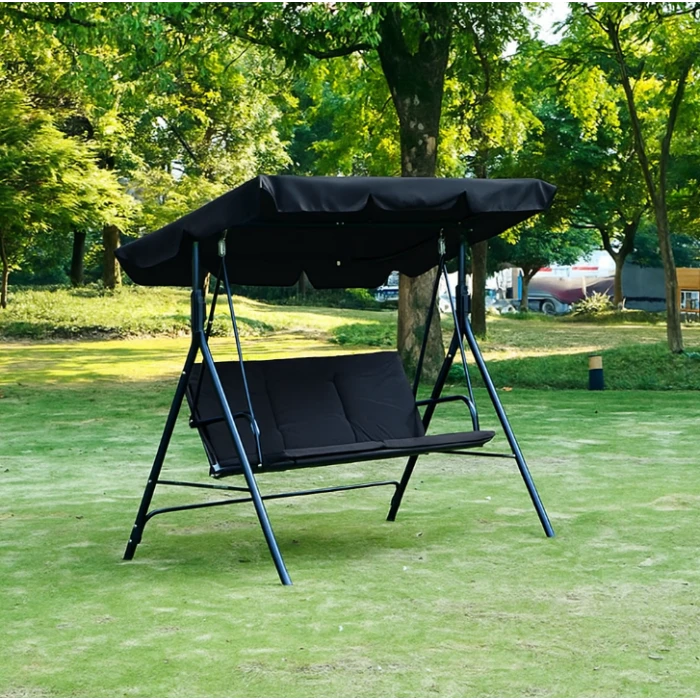 Водонепроникна гойдалка з подушками на 3 особи LEOBRO Чорна