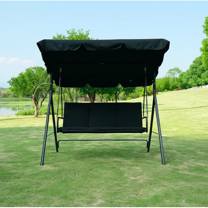 Водонепроникна гойдалка з подушками на 3 особи LEOBRO Чорна