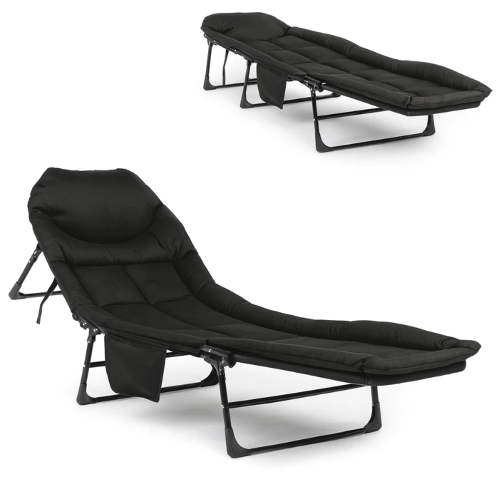 Розкладне ліжко (розкладачка) з вбудованим матрацом LEOBRO Black (LB-FB-M1-BLK)