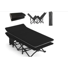 Туристична похідна розкладачка з Mesh-матрацом LEOBRO Black (LB-CC-L1-BLK)