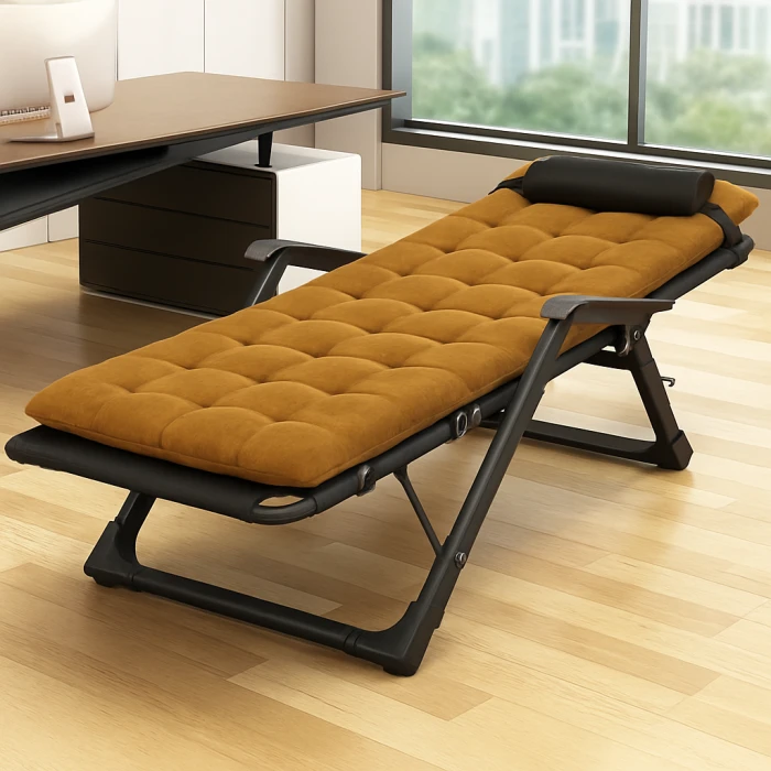 Розкладне крісло ліжко з оксамитовим матрацом LEOBRO Brown (LB-FCB-G4-BRN)