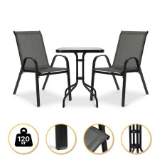 Комплект садових меблів LEOBRO Comfort 2 крісла + прямокутний столик (LB-1053)