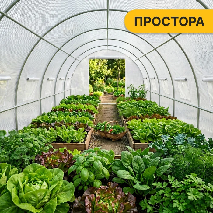 Посилена теплиця садова парник LEOBRO Garden 18м2 White (LB-18M25W)