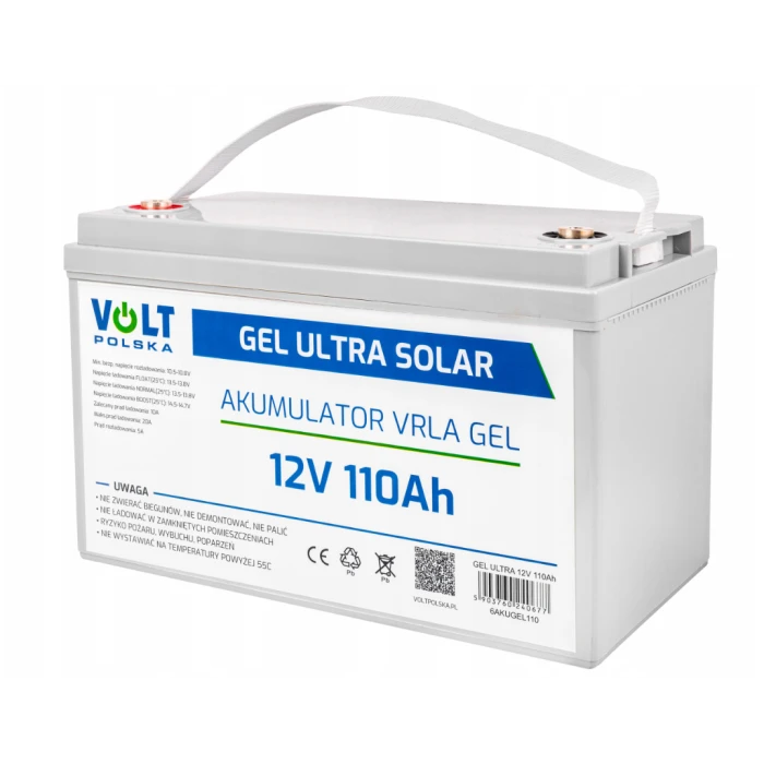 Гелевий Акумулятор 110Ah 12V VOLT GEL VPRO SOLAR (6AKUGEL110)