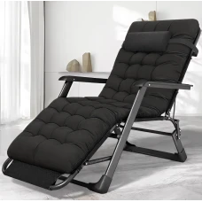 Розкладне крісло ліжко з подушкою та матрацом LEOBRO Чорне