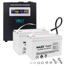 Комплект инвертора Volt Polska SINUS PRO 2000W 1400/2000W + 2 шт Аккумулятор VOLT VRLA 100Ah 12V