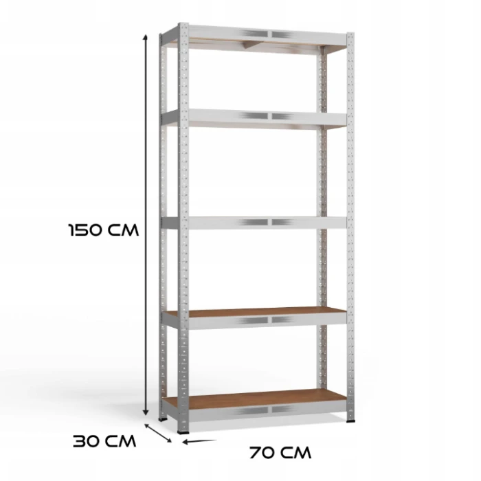 Стелаж LEOBRO Premium 150 х 70 х 30 см, 175кг/полиця, 5 полиць (LB-R112)