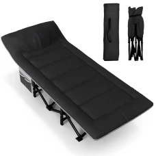 Туристична похідна розкладачка з вбудованим матрацом LEOBRO Black (LB-CC-K1-BLK)