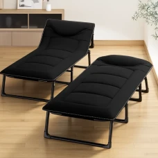 Раскладная кровать (раскладушка) со встроенным матрасом LEOBRO Black (LB-FB-S1-BLK)