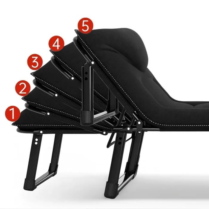 Раскладная кровать (раскладушка) со встроенным матрасом LEOBRO Black (LB-FB-S1-BLK)