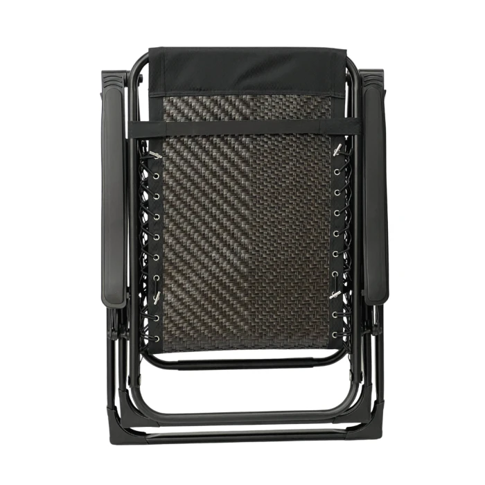 Розкладне крісло шезлонг LEOBRO Zero Gravity Premium Brown Rattan (LB-ZGC-G2-RB)