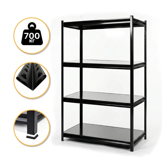 Стелаж з металевими полицями LEOBRO 152 х 70 х 30 см, 175кг/полиця, 4 полиці (LB-R126)