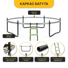 Батут із внутрішньою захисною сіткою 252 см LEOBRO Premium Pro 8FT GREEN (LB-1099)