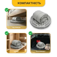 Підвісне плетене крісло-гойдалка LEOBRO Boho Deluxe XL 80 см Grey (LB-1113)