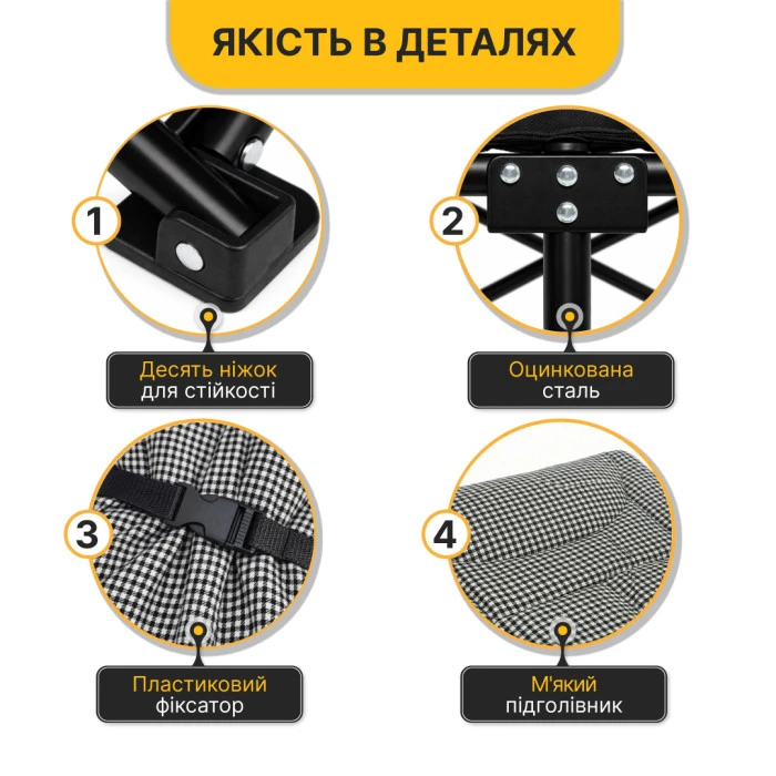 Розкладачка LEOBRO Гусяча лапка (HM-169K Houndstooth)