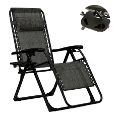 Розкладне крісло шезлонг LEOBRO Zero Gravity Premium Grey (LB-ZGC-G2-GRY)