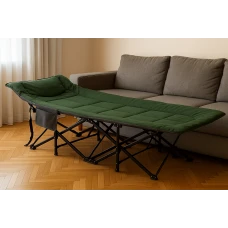 Туристична похідна розкладачка з вбудованим матрацом LEOBRO Green (LB-CC-K1-GRN)