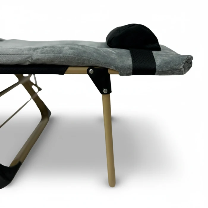 Розкладне крісло ліжко з оксамитовим матрацом LEOBRO Grey (LB-FCB-G5-GRY)