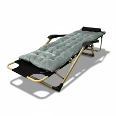 Розкладне крісло ліжко з оксамитовим матрацом LEOBRO Grey (LB-FCB-G5-GRY)