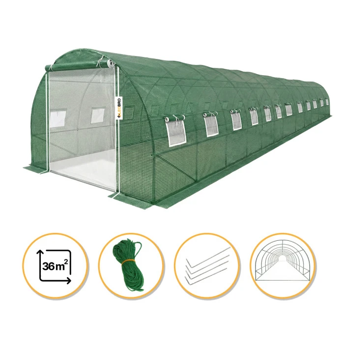 Посилена садова теплиця парник LEOBRO Garden 36м2 Green Mosquito Door (LB-G129-GRN)