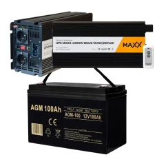 Комплект аварійного живлення 4SUN MAXX SINUS 4000W + Акумулятор VOLT AGM 100Ah (20А)