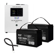 Гибридный ИБП/инвертор Volt Polska SINUS PRO 2000 S 24/230V 1400/2000W + 2 шт Аккумулятор VOLT VRLA 100Ah 12V