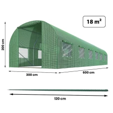 Посилена садова теплиця парник Plonos 18м2 Green 6х3м (4918-В)