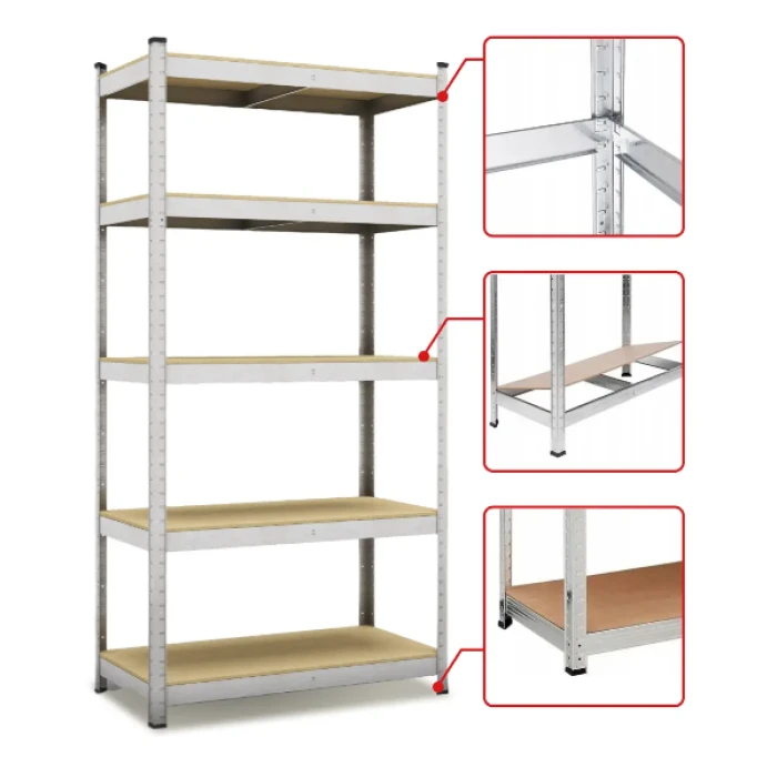 Стеллаж LEOBRO 180 х 360 х 40 см, 175кг/полка, 5 полок (LB-R175-GALX4)