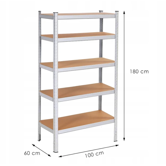 Стелаж LEOBRO Premium 180 х 100 х 60 см, 200кг/полиця, 5 полиць (LB-R108)