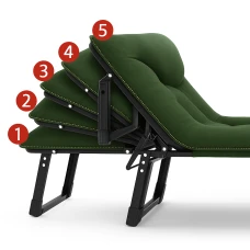 Розкладне ліжко (розкладачка) з вбудованим матрацом LEOBRO Green (LB-FB-S1-GRN)