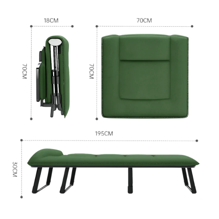 Розкладне ліжко (розкладачка) з вбудованим матрацом LEOBRO Green (LB-FB-S1-GRN)