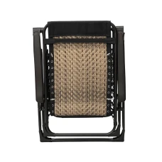 Раскладное кресло шезлонг LEOBRO Zero Gravity Premium Grey Rattan (LB-ZGC-G2-RG)