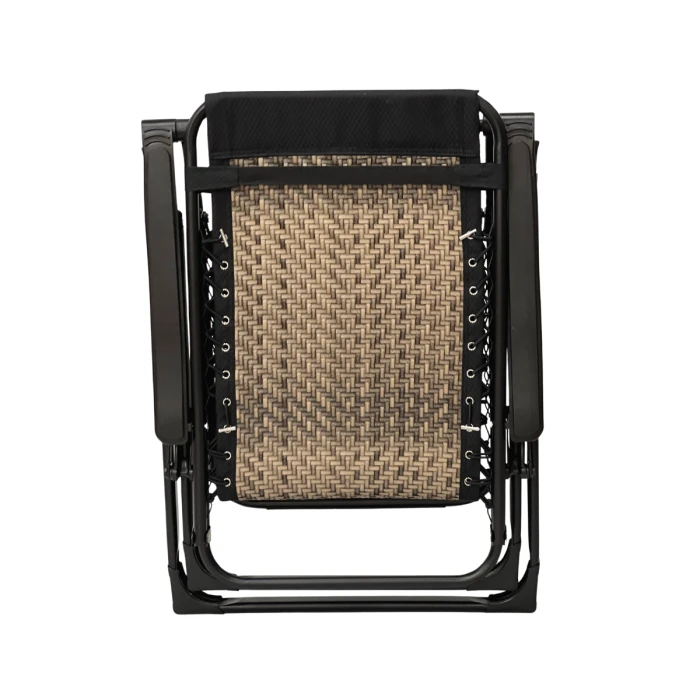 Розкладне крісло шезлонг LEOBRO Zero Gravity Premium Grey Rattan (LB-ZGC-G2-RG)