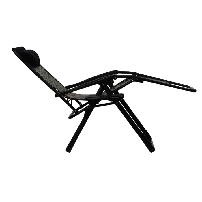 Розкладне крісло шезлонг LEOBRO Zero Gravity Premium Grey Rattan (LB-ZGC-G2-RG)