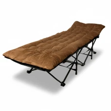 Розкладачка для туризму LEOBRO з товстим оксамитовим матрацом (LB-CC-L2-BRN)