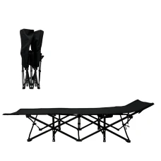 Розкладачка для туризму LEOBRO з товстим оксамитовим матрацом (LB-CC-L2-BRN)