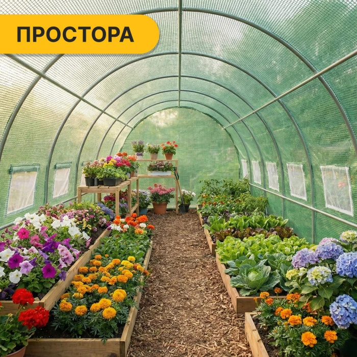 Садова теплиця парник LEOBRO Garden 18м2 Green Mosquito Door (LB-G110-GRN)