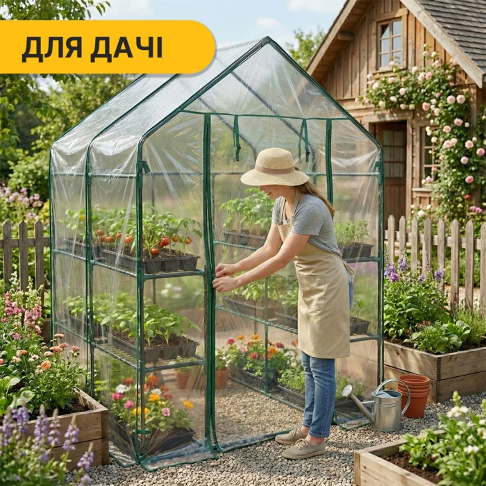 Стелаж-теплиця LEOBRO 143x143x195 см на 8 полиць (LB-G123)