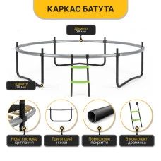 Батут із внутрішньою захисною сіткою 312 см LEOBRO Premium Pro 10FT GREEN (LB-1100)