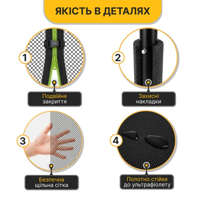 Батут із внутрішньою захисною сіткою 312 см LEOBRO Premium Pro 10FT GREEN (LB-1100)