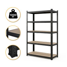 Стеллаж LEOBRO Premium Black 180 х 100 х 50 см, 200кг/полка, 5 полок (LB-R129)