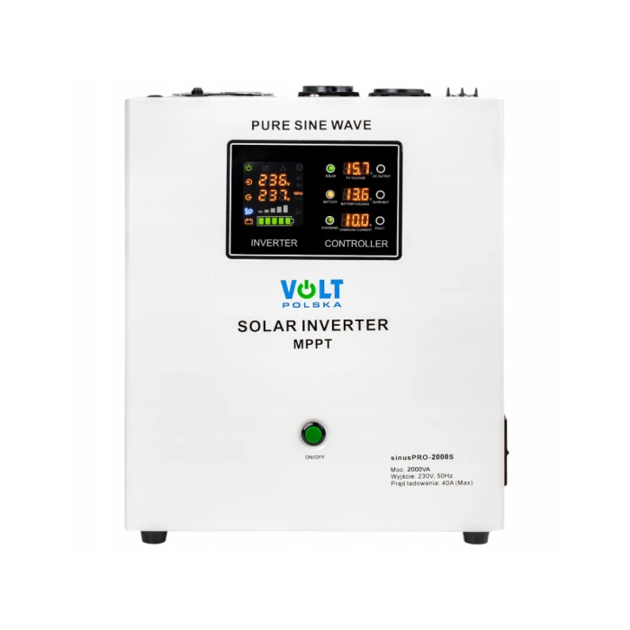 Гібридний ДБЖ/інвертор Volt Polska SINUS PRO 2000 S 24/230V 1400/2000W + 40A MPPT 100V (3SPS200024)